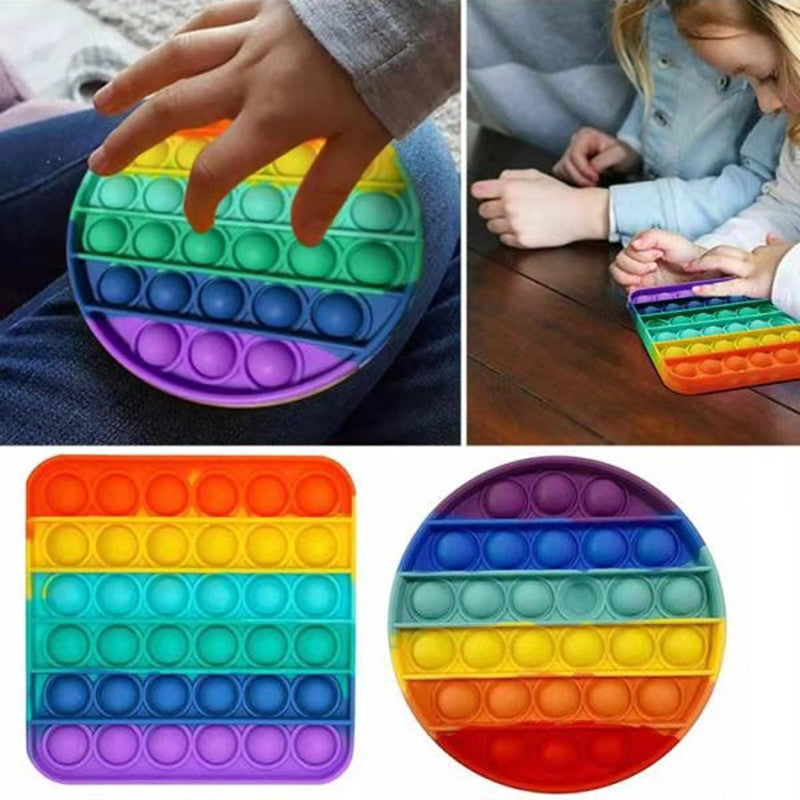 9Pcs-Lot Ranbow Color Anti-Stress Toys Silicone Desktop Toys Adults Kids Funny Autism Need Desk Toy