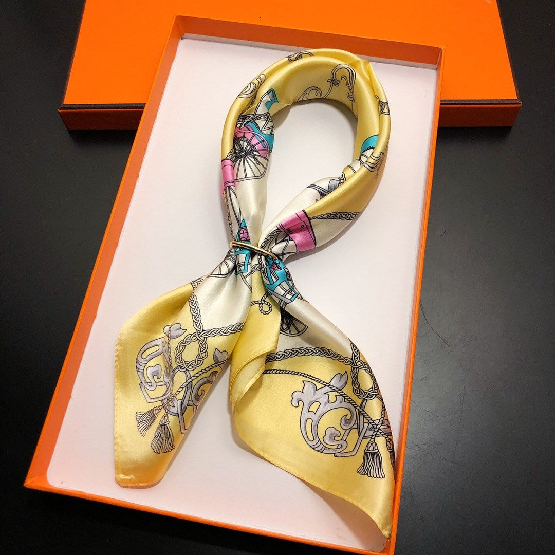 Pretty Spring women&#039;s Fashion Square Scarf Fashion Scarves bag lace high color Shawl Scarf Collar Scarf Light and breathable soft Headband