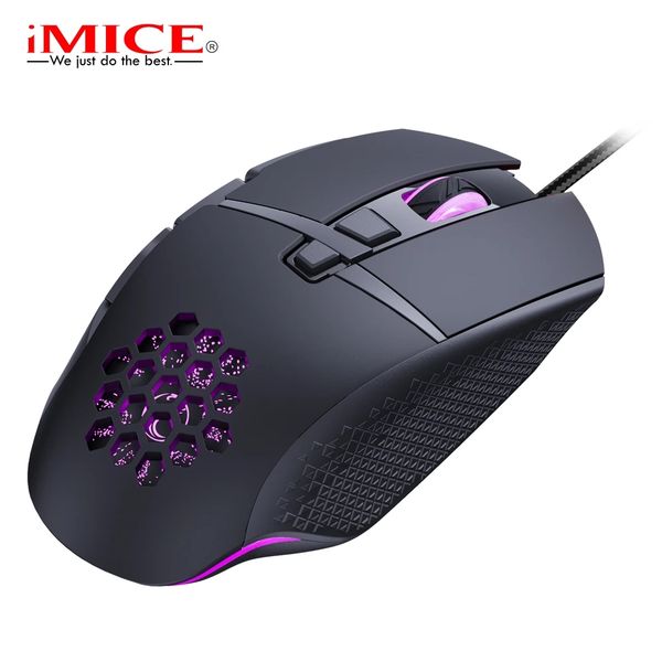 IMICE T90 New Wired Mouse Hollow-Out Gaming Mouce Mice 8Key Luminous 7200DPI Gaming Wired Mouse for PC Computer Tablet Laptop