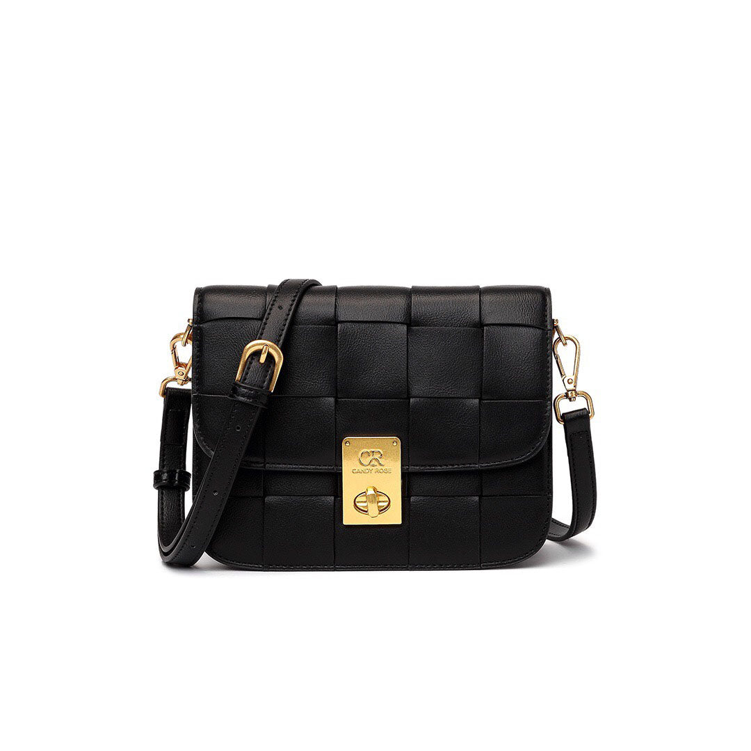 Candy rose woven ladies tofu shoulder bag metal buckle messengersquare fashion