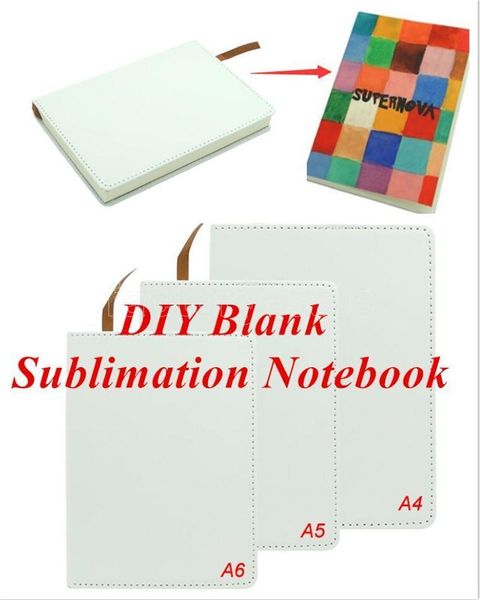 Blank Sublimation Notebook Party Favor A4-A5-A6 PU-Leather Cover Soft Surface transfer Printing consumables DIY Gifts