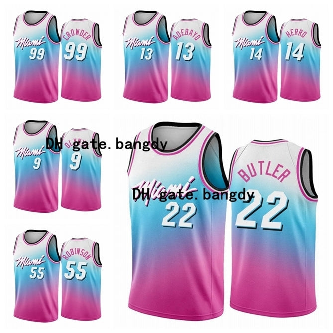 Miami\rHeat\rMen Jimmy Butler Bam Ado Tyler Herro Duncan Robinson 2020-21 Swingman City\rNBA Basketball Jersey Icon Edition