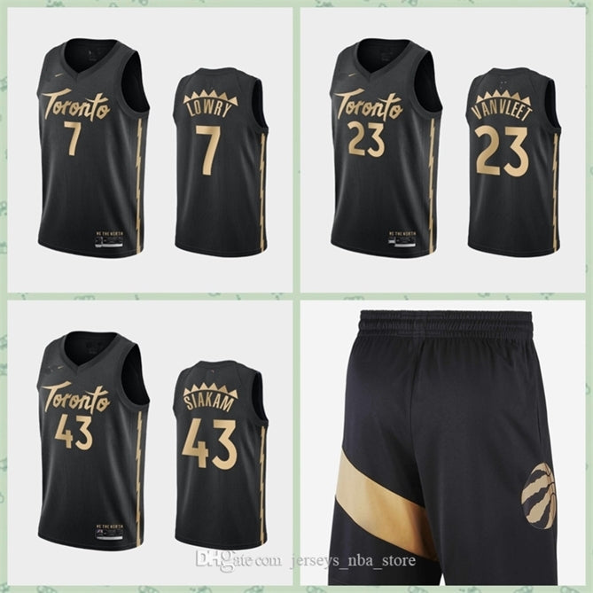 Men\rToronto\rRaptors 2 Leonard 15 Carter 43 Siakam 7 Lowry Swingman Jersey Edition city basketball jerseys sports Black