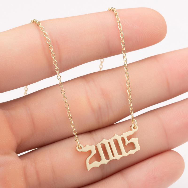 Chokers Stainless Steel Custom Jewelry Special Date Year Number Necklace For Women 1997 1998 1999 2000 From 1980 To 2005 Collares Mujer