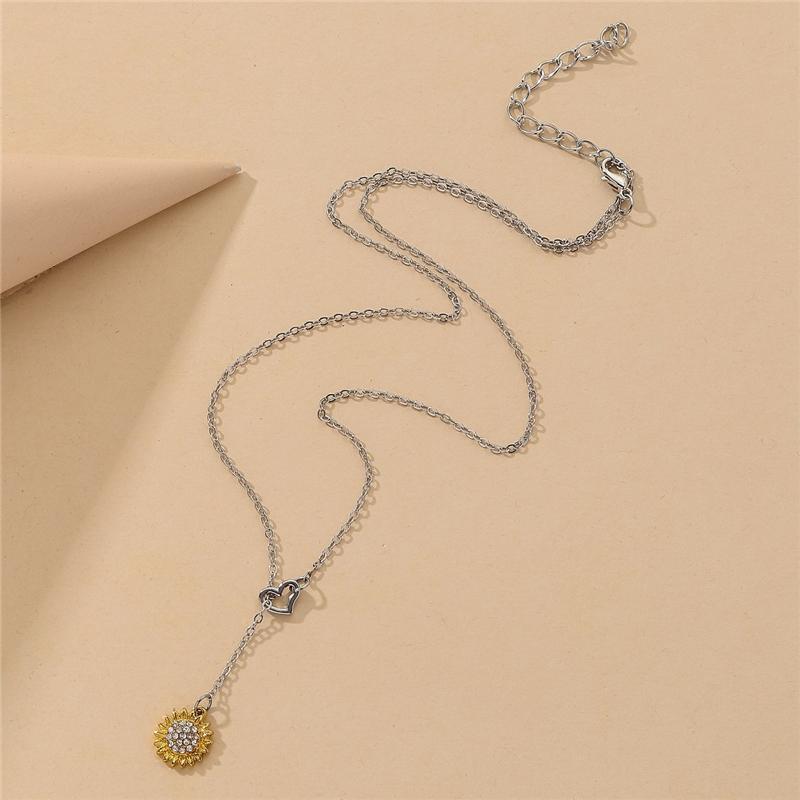 Chokers SunFlower Choker Necklace For Women Chain Statement Collar Female Chocker Shining Fashion Jewelry Bijoux