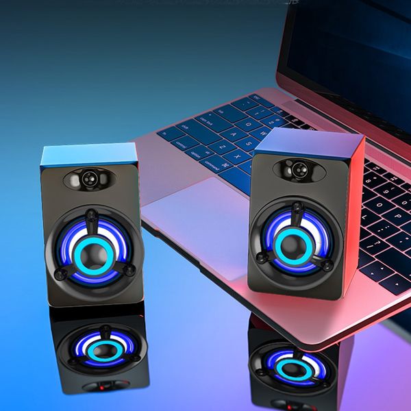 Desktop Speaker USB2.0 Subwoofer Computer Speakers with 3.5mm Audio and USB Power Plug for PC Laptop