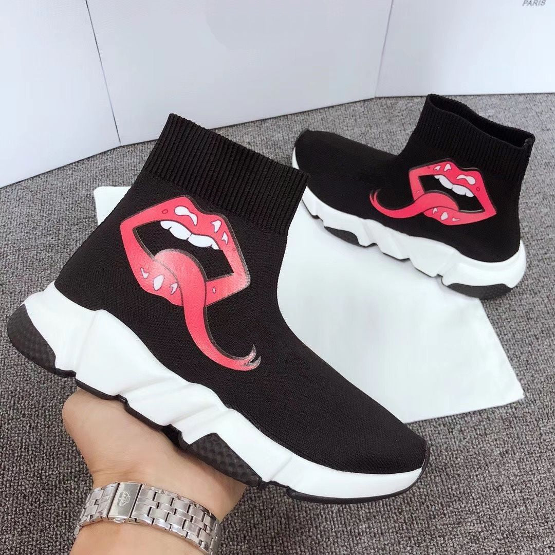 2021 Shoes Speed Trainer Casual Sock Shoe Triple Black White Pink Glitter Green Flat Fashion mens women Runner Socks fz