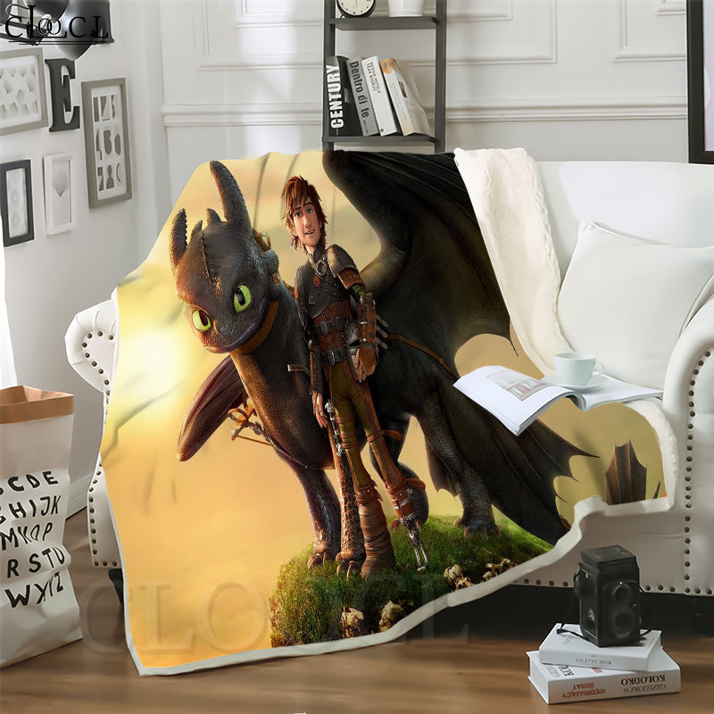 CLOOCL Blankets How To Train Your Dragon 3D Print Street Style Blanket Sofa Teens Bedding Throw Plush Quilt