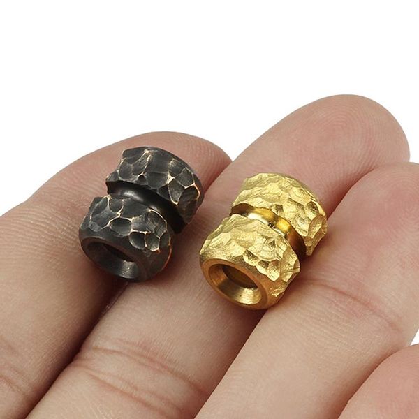 Vintage Manual Brass Knife Beads Crater Beads Pendant Paracord DIY