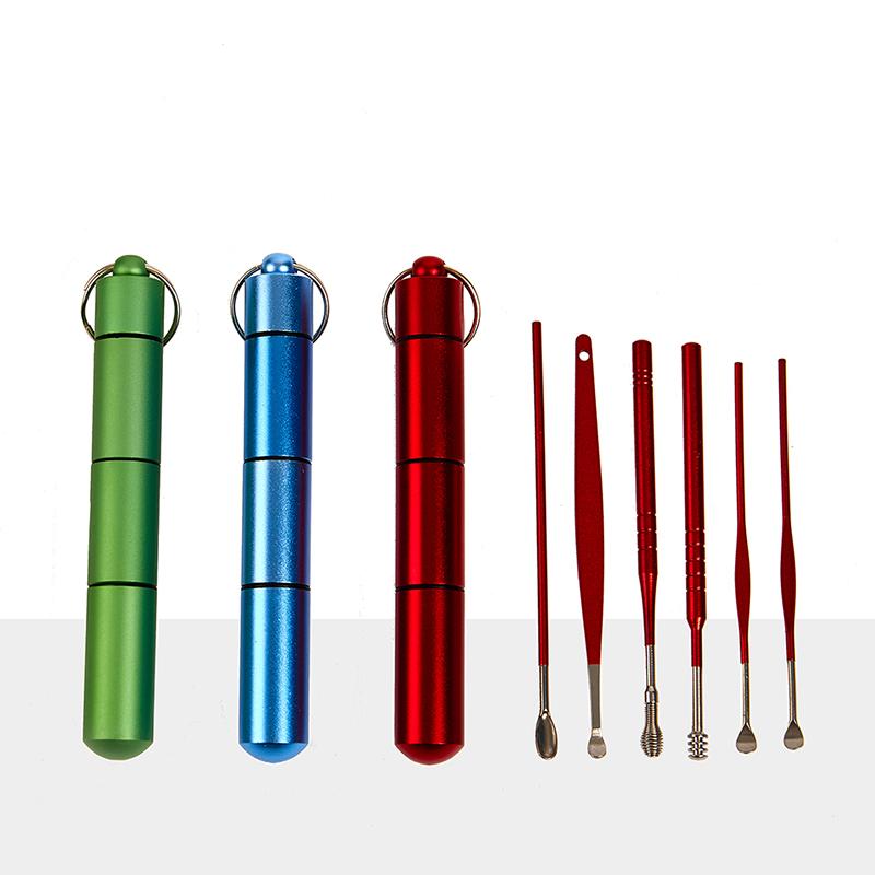 Electric Nose & Ear Trimmers 6 Pcs-Set Stainless Steel Spiral Pick Spoon Wax Removal Cleaner Multifunction Portable Care Beauty Tools