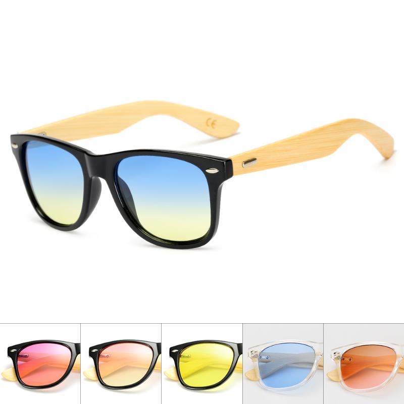 Sunglasses Bamboo Wood Square Brand Design Men Women Coating Mirror Sun Glasses Retro UV400 Shades Gafas De Sol