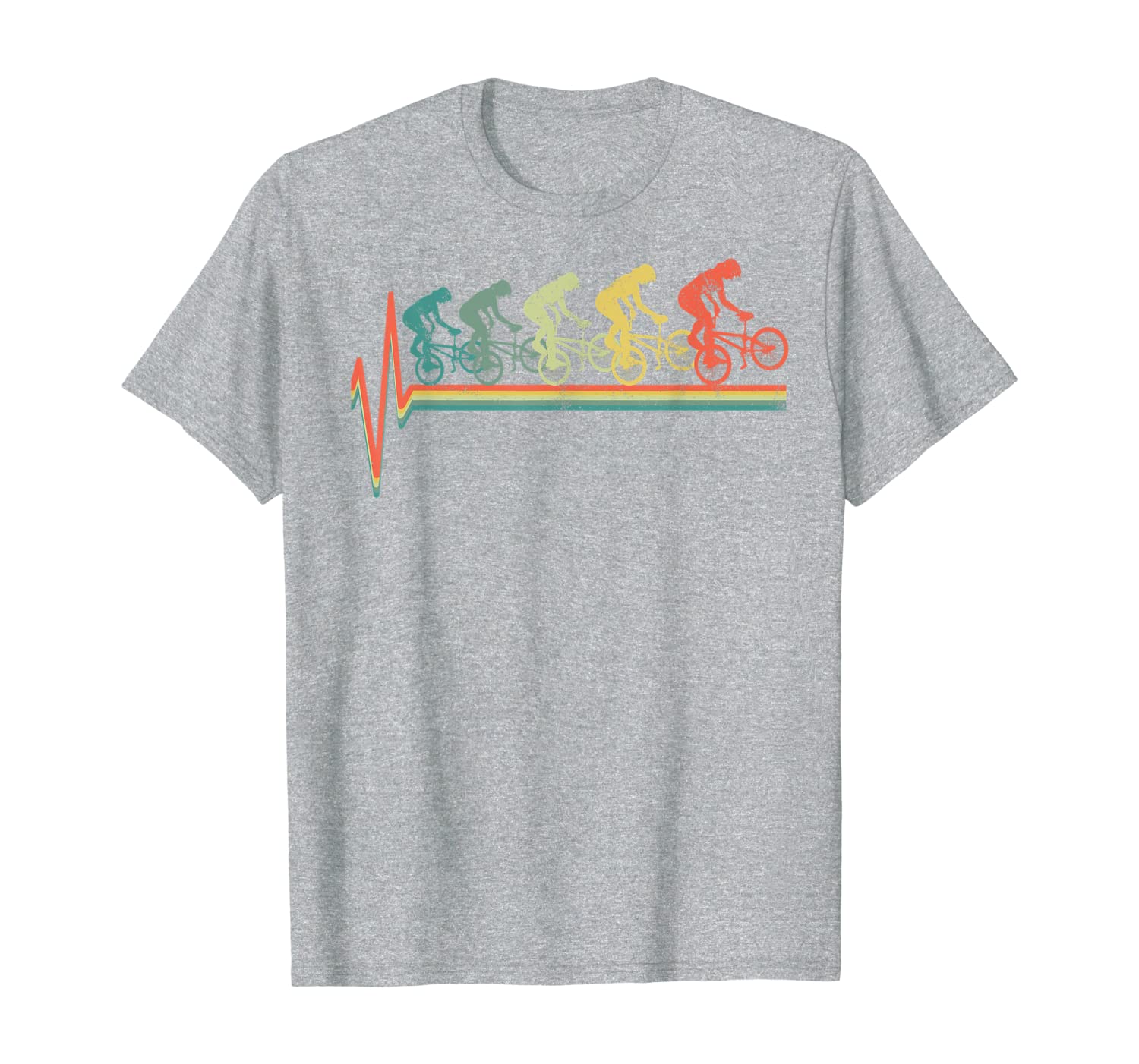 BMX Vintage T-Shirt Bike Rider Heartbeat Retro Tshirt