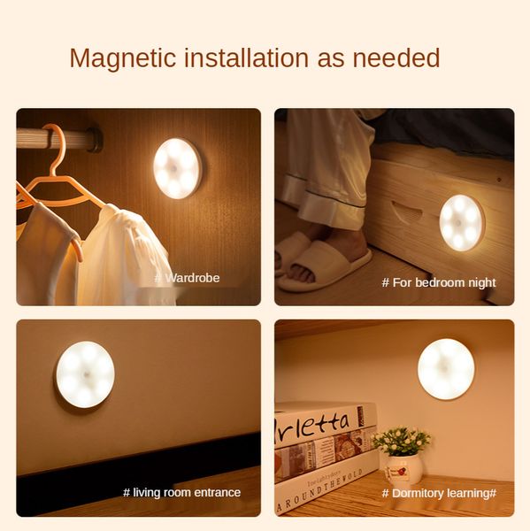 LED Motion Sensor Light PIR Ultra Slim USB Rechargeable Bedroom Wall Lamp Stairs Aisle Wardrobe Cabinet Night Lamp gift