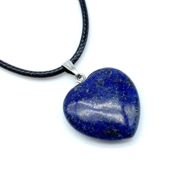 Pendant Necklaces Heart Charms Choker Colorful Stone Necklace Black Rope Wax Cord Wire Blue Lapis Mahogany Carnelian Opal Lave Bead Etc