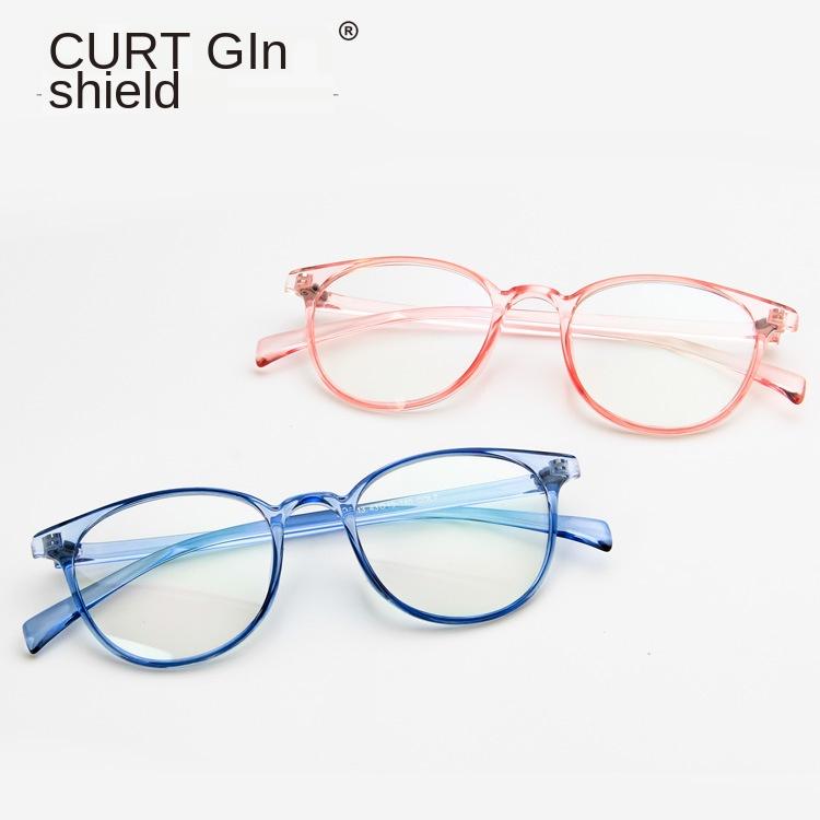 Fashion Sunglasses Frames Korean Retro Round Small Frame Flat Mirror Eyeglasses Fixing Device Student All-match Artistic Glasses Transparent