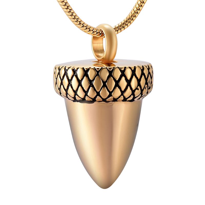 Pendant Necklaces Memorial Jewelry Seeds Shape Shiny Necklace Stainless Steel Cremation Ashes