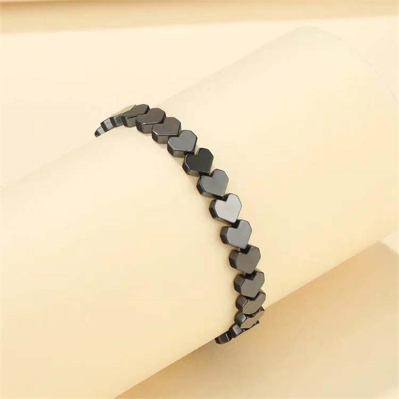 Beaded, Strands Weight Loss Therapy Bracelet For Men Women 6mm Black Hematite Stone Beads Stretch Health Care Jewelry Gift 2021