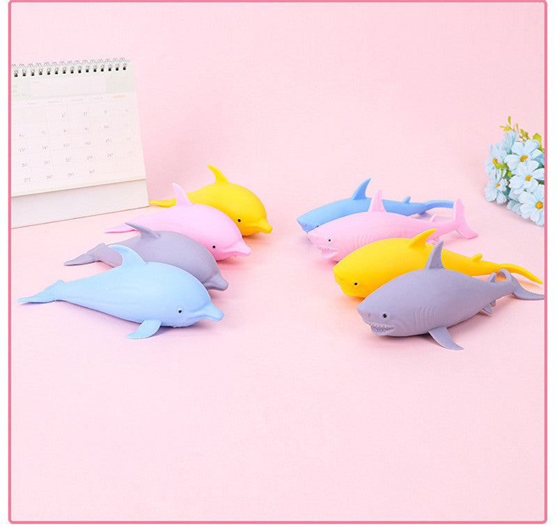Novelty Gag Toys Decompression dolphin shark kneading music TPR simulation marine animal vent flour ball creative software