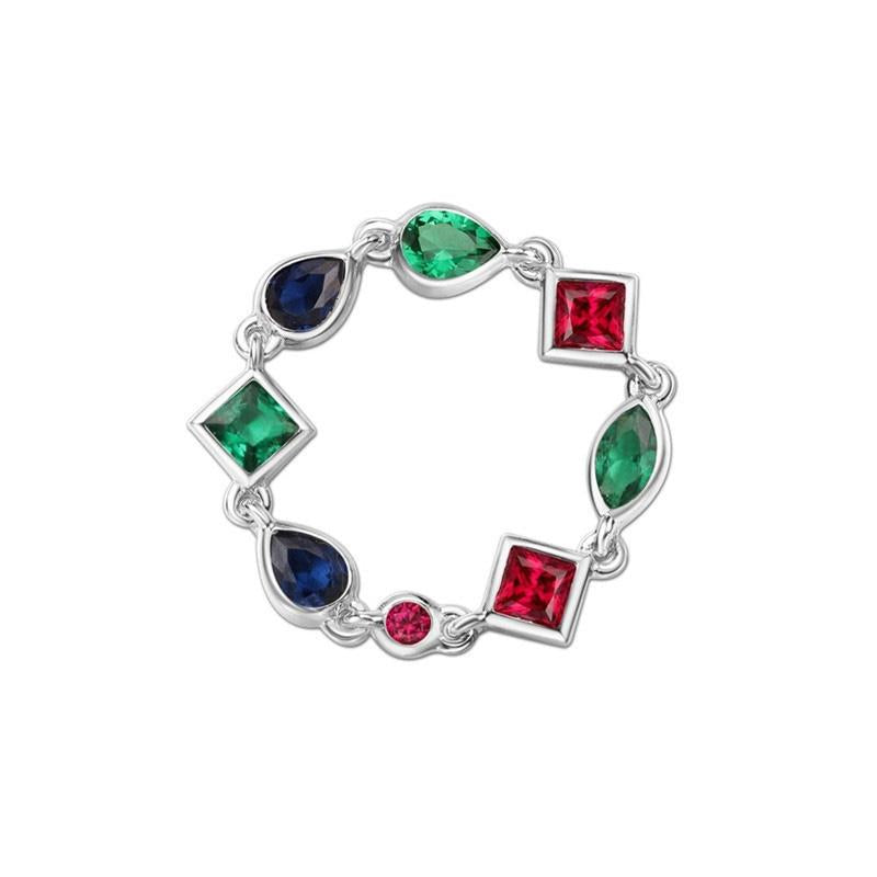 Cluster Rings SOELLE 925 Sterling Silver Geometric Multicolor Cubic Zirconia CZ Finger Ring For Women Glitter Elegant Party Hand Made