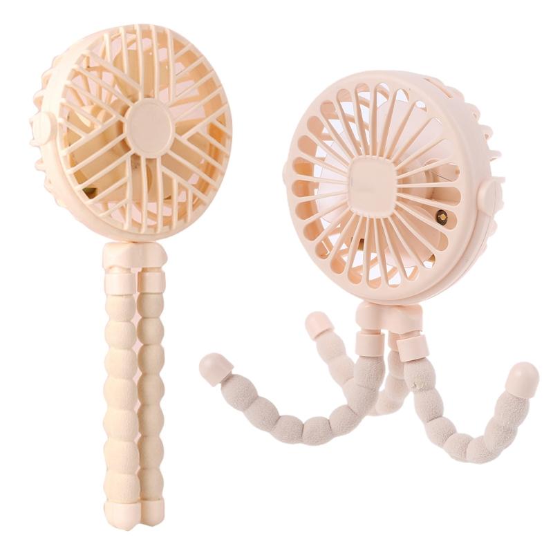 Electric Fans J0PE Mini Stroller Fan, 600mAh Personal Portable Desk Handheld Baby Bed Car Seat Fan USB Rechargeable Battery Operated For