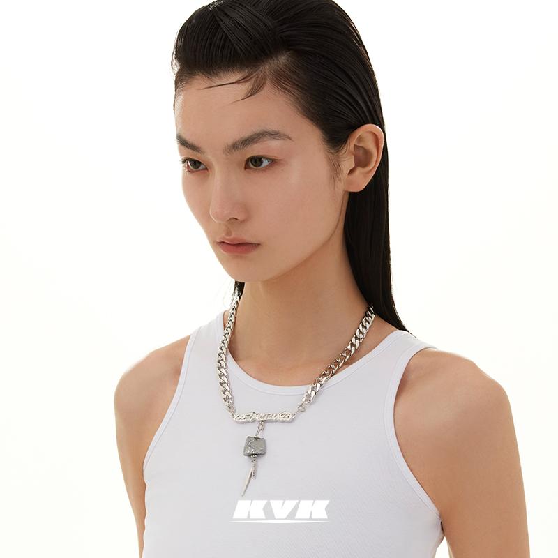 Chokers 618 Pre Sale KVK Youth You Series Ins Trendy Clavicle Chain Luxury English Silver Plated Crystal Pendant Necklace