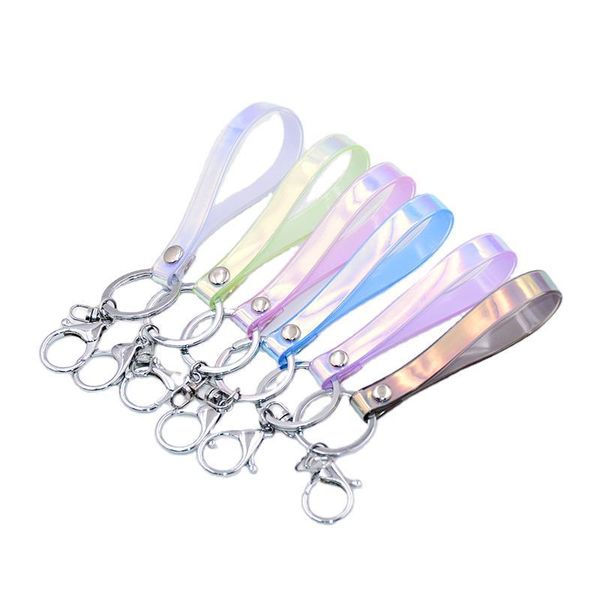 PVC Leather Rope Keyring for Party Favor Glossy Bright Lanyard Keychain Men Women Gifts