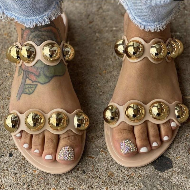 Slippers Ladies Glitter Woman Slides Rhinestone Girls Light Bling Mules Women Summer Beach Shoes 2021 Fashion