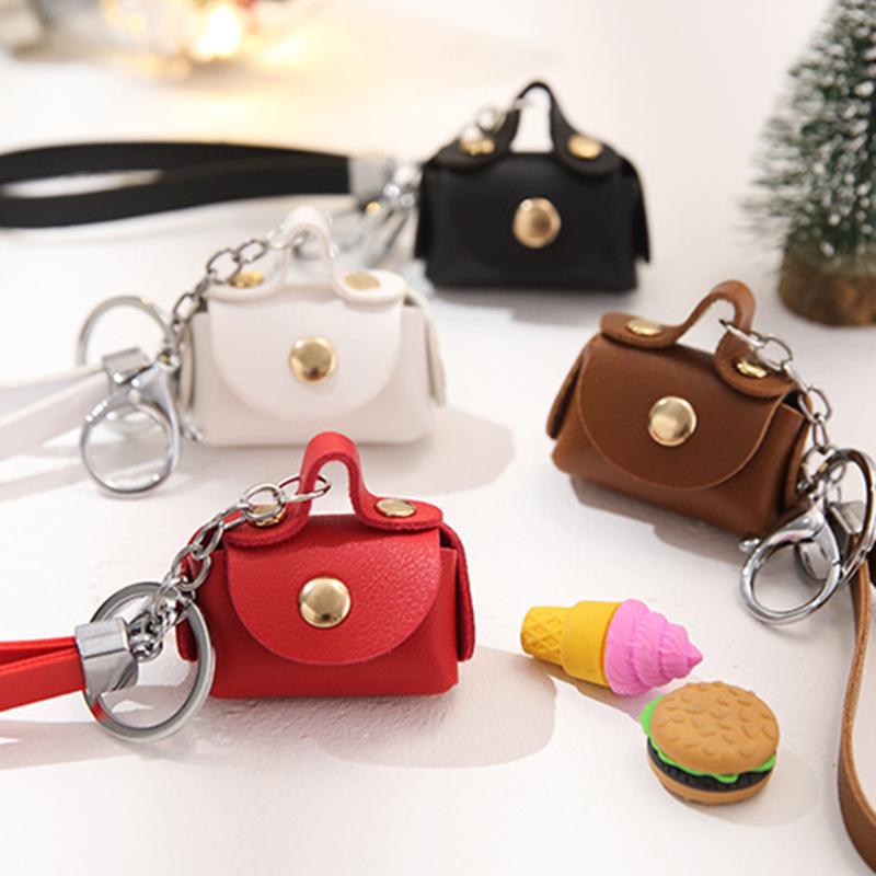 Keychains Mini Cute PU Bag Original Car Key Rings Backpacks Pendant Kawaii Keyring Gifts For Women