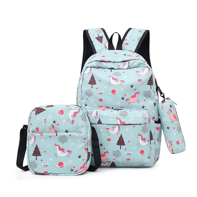 School Bags 3pcs-set Printing Backpacks Schoolbag Fashion Kids Lovely Backpack For Children Girls Bag Student Mochila Sac