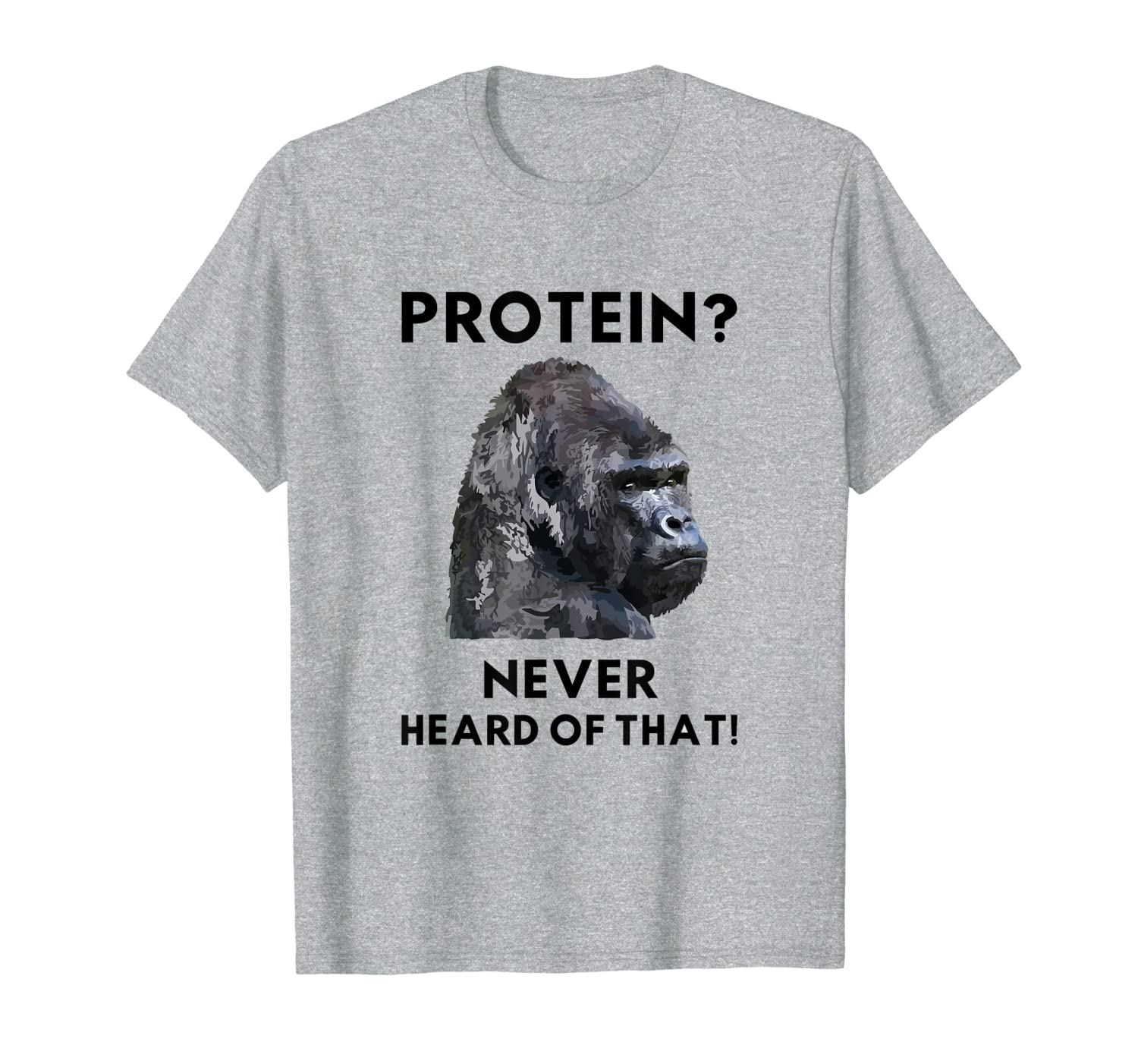 Mens Strong Gorilla Built by Plants Protein | Vegan Gift T-Shirt