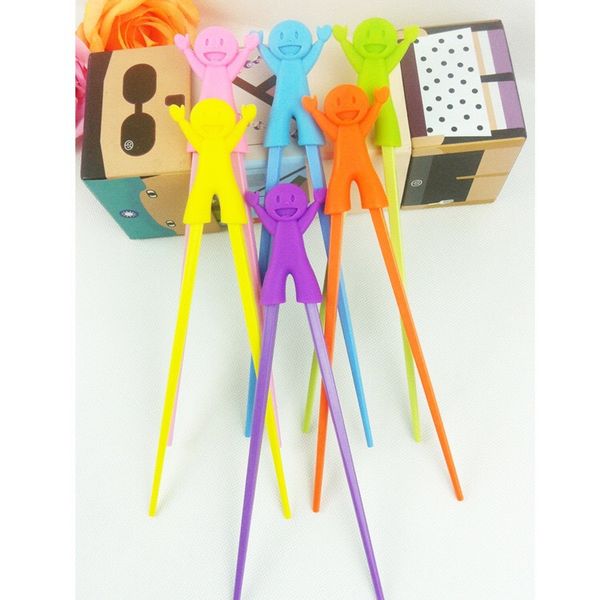 200pairs Children&#039;s Plastic Chopsticks Children Learning Helper Training Learning Happy Plastic Toy Chopstick Fun Baby Infant Beginner