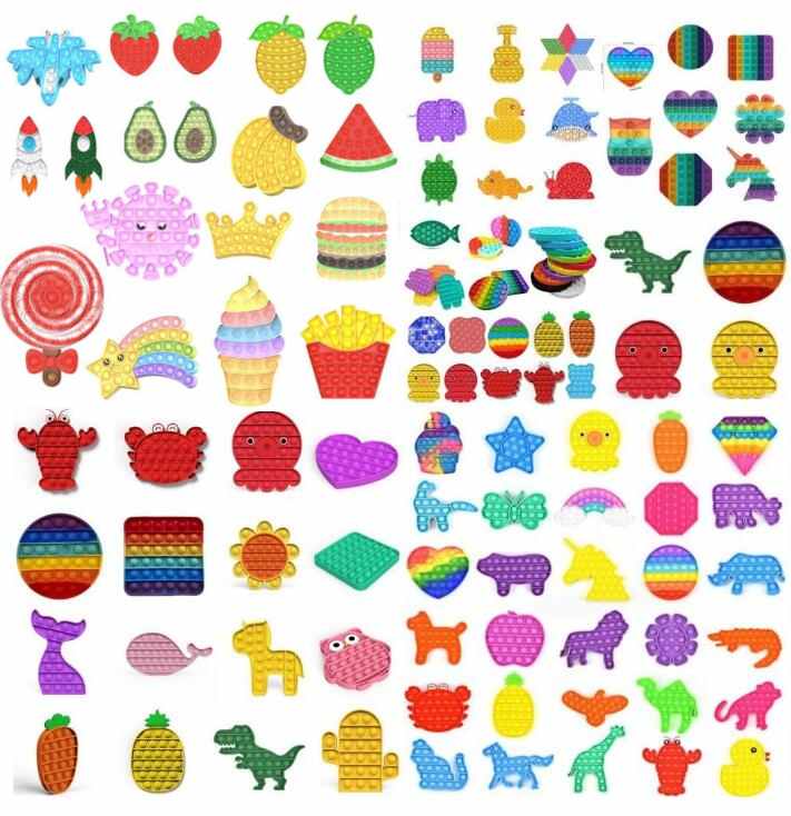 Push Bubble Sensory Fidget Toy Autism Squishy Stress Reliever Toys Adult Kid Unicorn it Fidget Toys DHL Shipping party Favor