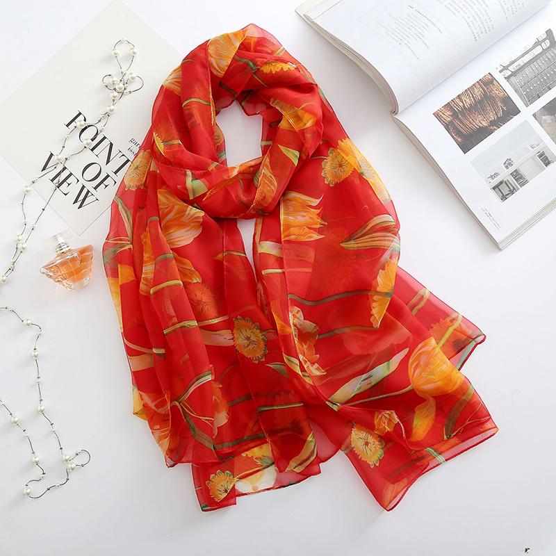 Scarves Luxury Digital Print Red Plaid Foulard Female Slik Scarf Women Plus Size 180*140cm Shawl Holiday Wraps Pashmina W1106