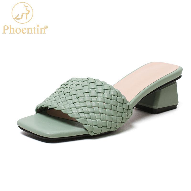 Slippers Candy Color Beach Weave Summer 2021 Ladies Square Open Toe Sandals Fashion Female Out Door Slipper FT1578