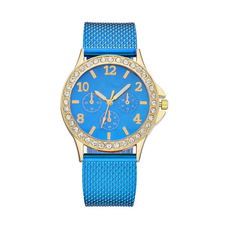 Wristwatches Doreen Box Fashion Women Alloy Watches Candy Color PVC Strap Rhinestone Round Quartz For Party Dress