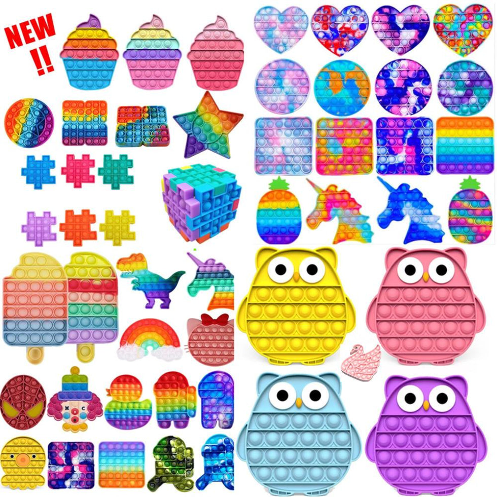 Fidget Toys Push It Bubble Antistress Toys Anti-stress Soft Sensory Gifts Reusable Squeeze Toys Gifts Stress Reliever Board Games Fast Shipping