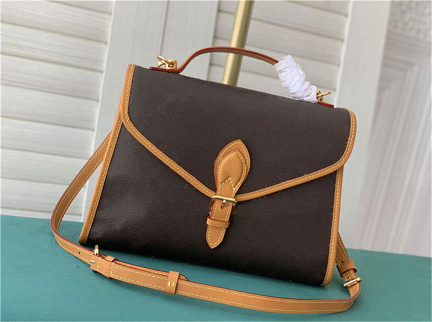 Luxurys Designers Womens Fashion Bags Totes Purse Genuine Leather Brown Flower Letter Lady Handbag Crossbody Shoulder Purses Bag Classic