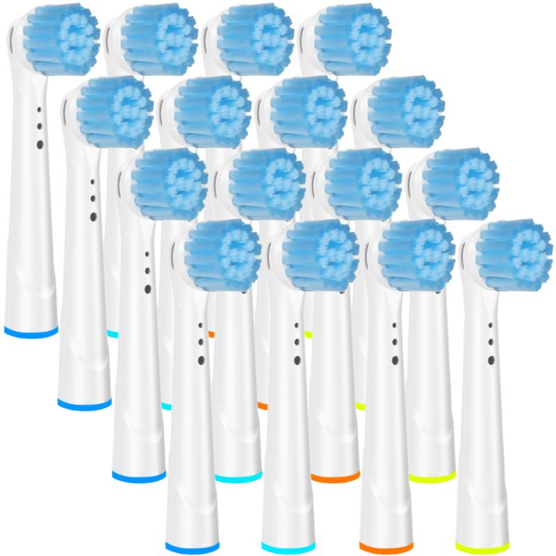 Smart Electric Toothbrush 16Pcs Sensitive Soft Heads For Oral B Advance Power-Pro Health