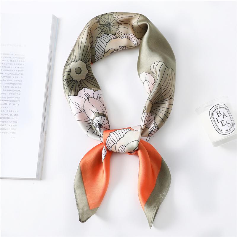 Scarves Elegant Women Square Silk Head Neck Bufanda Mujer Hair Tie Band Small Fashion Scarf Bandana Handkerchief FJ258