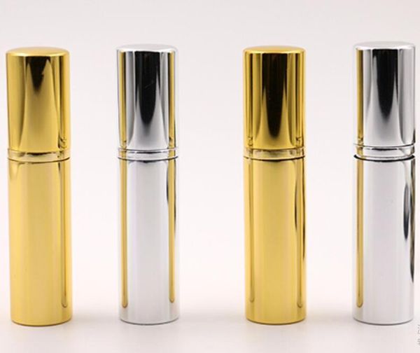 1000pcs 5ML Aluminum Sprayer Transparent Glass Perfume Bottle Travel Spray Bottles Portable Empty Cosmetic Container With Aluminums Sprayers