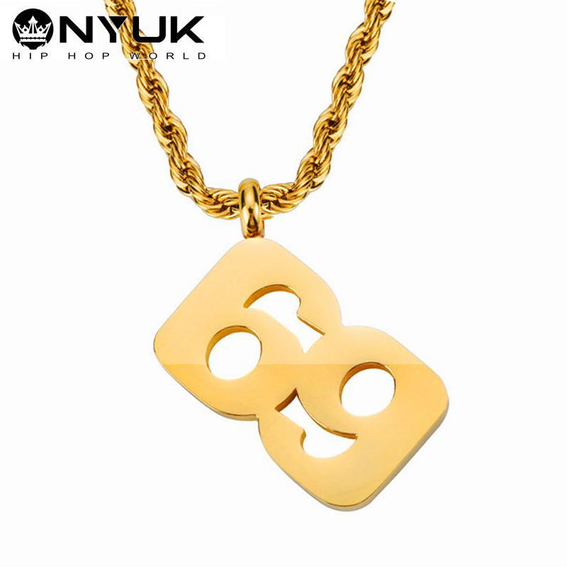 Pendant Necklaces 69 88 Men Necklace Hip Hop Jewelry Collares Letter Number Stainless Steel 2021 DJ Rapper Gift Mens Jewellery