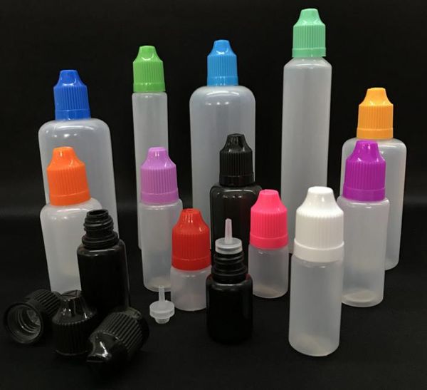 2021 Colorful 1600pcs 60ml Empty E Liquid Plastic Dropper Bottles with Child Proof Bottle Caps Needle Tips For Ejuice E liquid