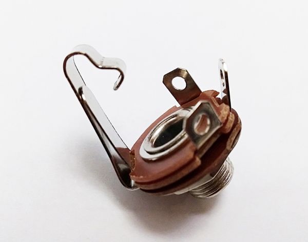 Audio Connectors, Brown 6.35mm 1-4&quot; Mono Phone Jack Panel Chassis Mount washers nuts Closed Circuit-20PCS