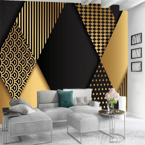 3d Wallpaper Walls Luxury Dot Square Geometry Mural Modern European Home Decor Painting Living Room Bedroom Kitchen Wallpapers