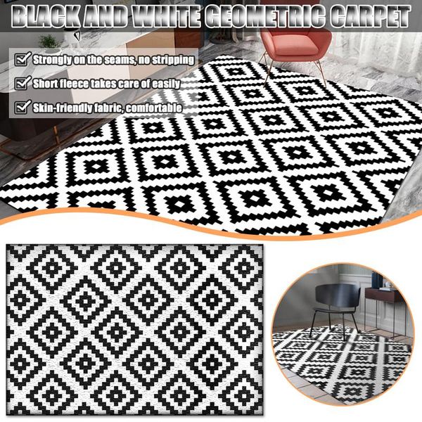 Carpets Outdoor Camping Mat Terrace Garden Beach Picnic Carpet Geometric Fold Double-sided Living Room Decoration Home Rug