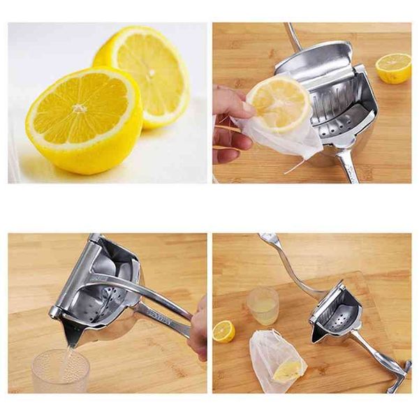 Manual Juice Squeezer Multifunctional Aluminum Alloy Hand Pressure Juicers Orange Lemon Sugar Cane Kitchen Gadget 210628