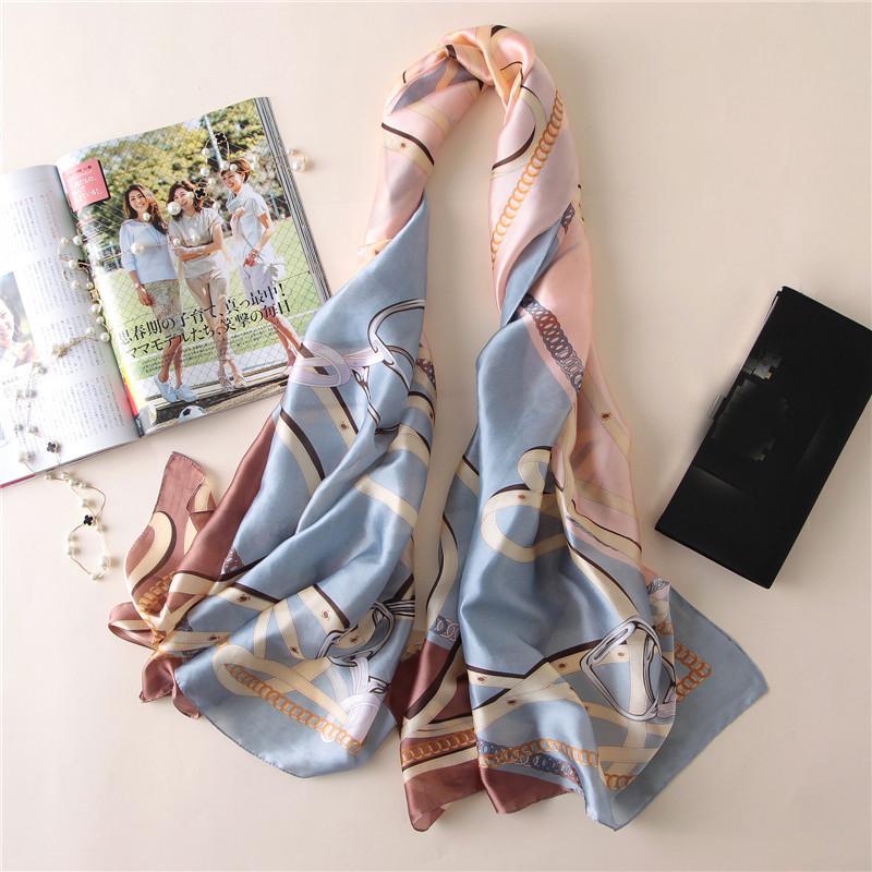 Scarves Fashion Scarf Women Silk Summer Shawls Wraps Soft Pashimina Female Echarpe Designer Beach Stole Bandana