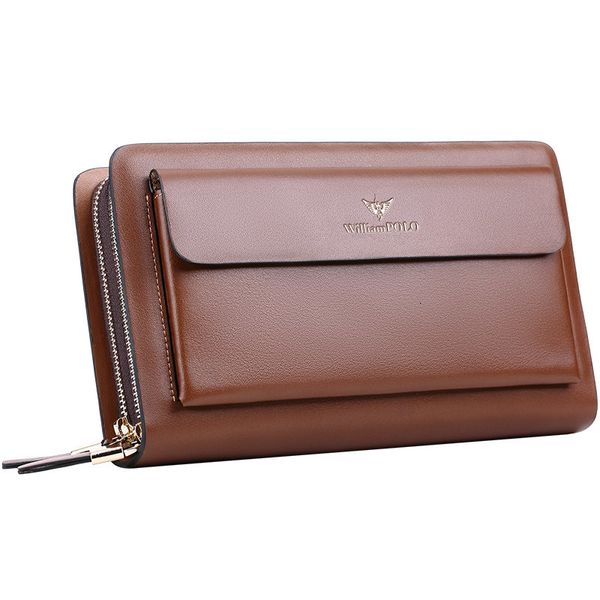 Classic Wallets Business Mens Brand Clutch Bags Leather Phone Credit Card Organizer Large Zipper Hand Bag Gift for 162