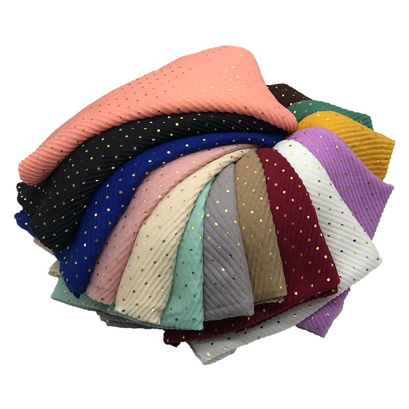 Scarves Crinkle Muslim Viscose Hijab Giltter Sequin Polka Dot Scarf Crimped Ladies Ethnic Wrap