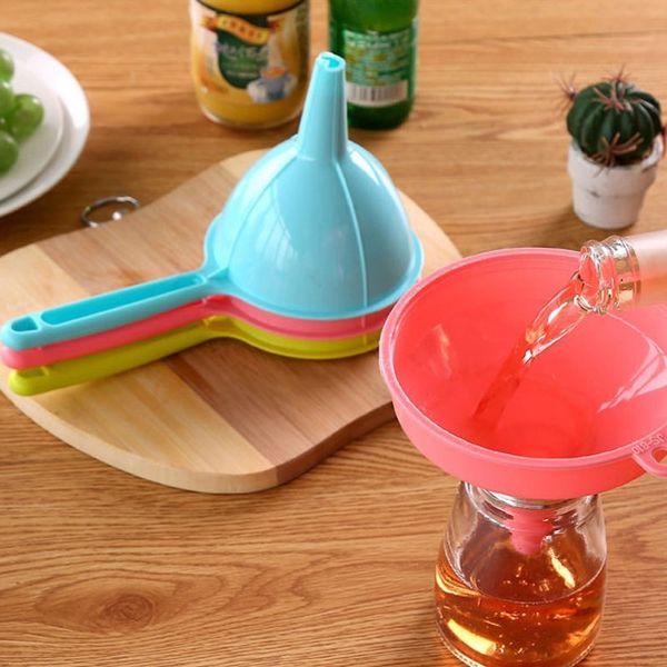 Tools Food Grade Funnel Portable Plastic Multi Function Long Handle Liquid Funnels Home Kitchen Tool Pure Color DH2035